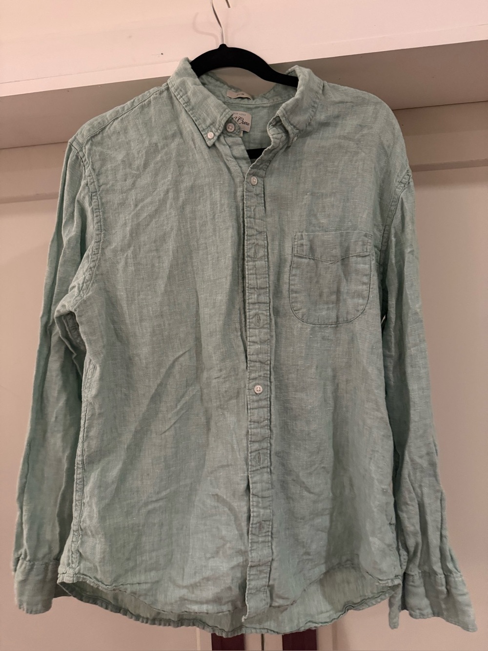 J. Crew x Baird McNutt Light Green Button-Down Linen Shirt